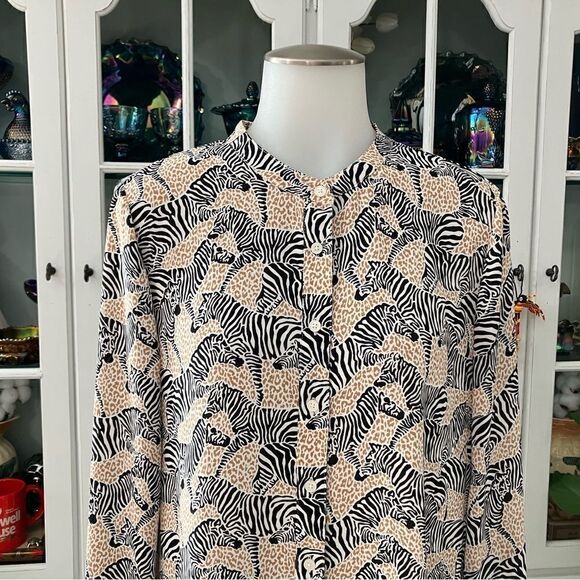 J. Crew Zebra 🦓 Print Blouse Sz XS - Picture 1 of 9